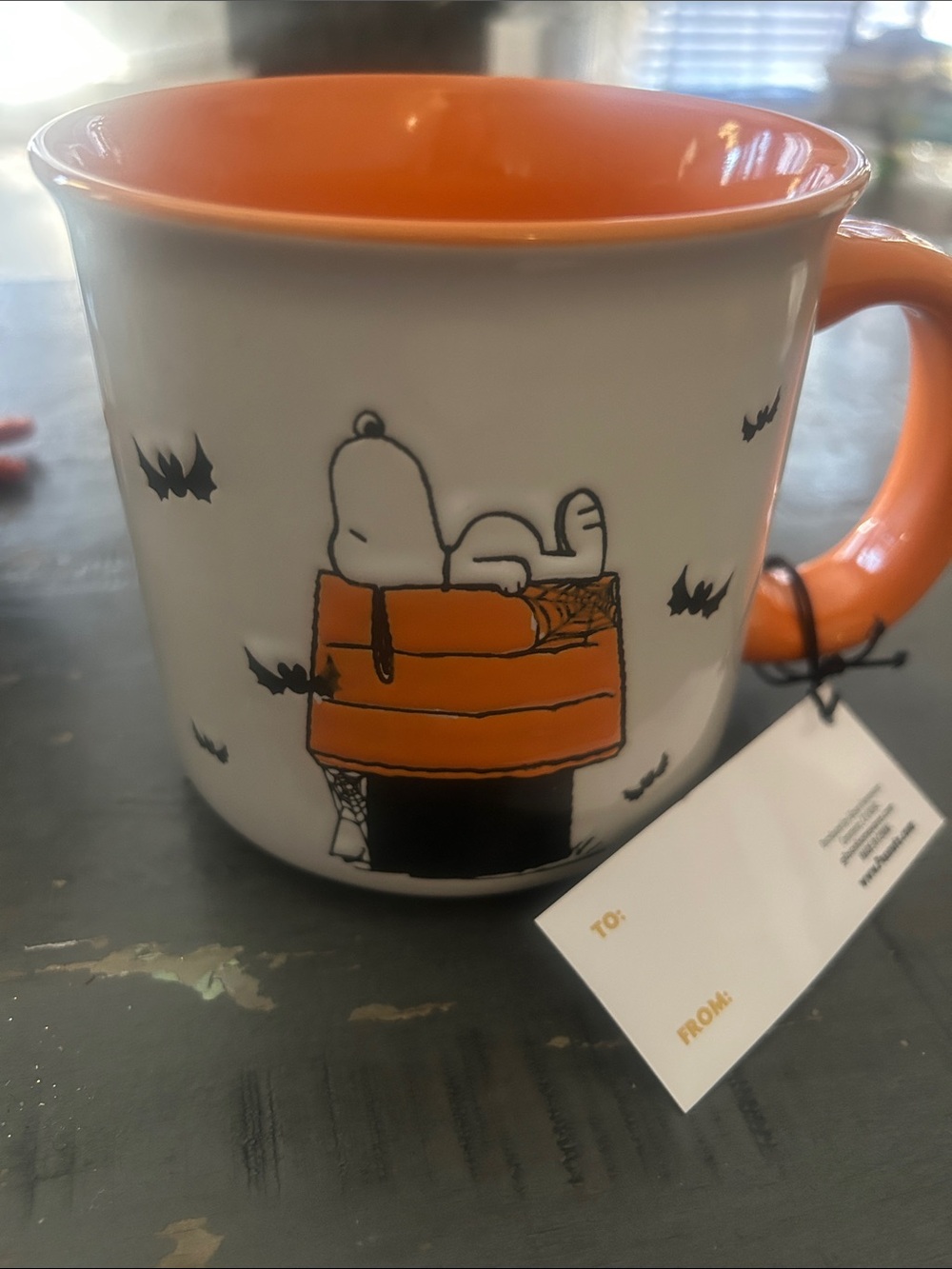 Peanuts Snoopy Orange and White Halloween Ceramic Mug
